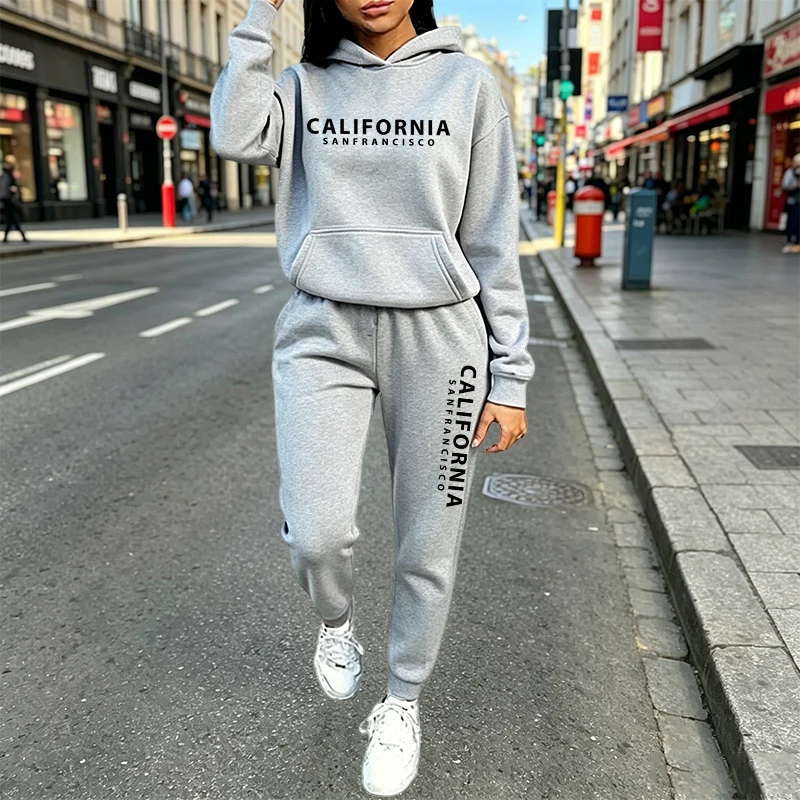 Women'S Fashion Sweatshirts - 도시적인 캐주얼 패션 후드 조거 수트