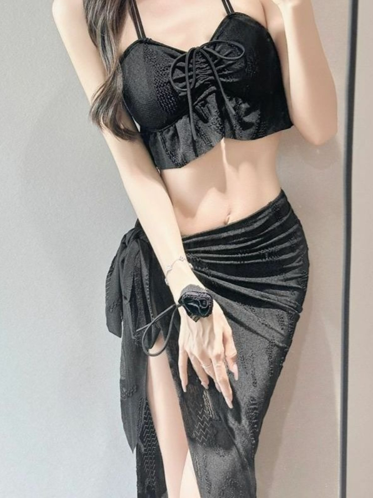 Women Fashion Styles - 여성용 플로럴 투피스 수영복 패션 컷아웃