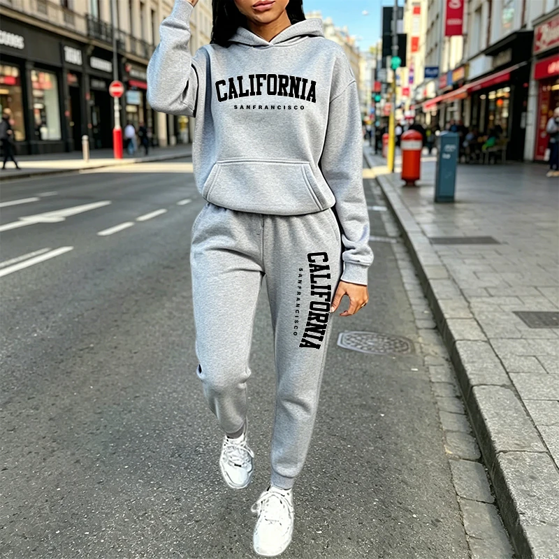 Women'S Fashion Sweatshirts - 도시 캐주얼 패션 후드 조거 수트