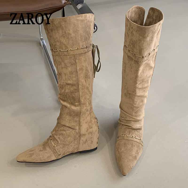 Winter Fashion Women Boots - ZAROY 겨울 여성 부츠 패션 드로스트링