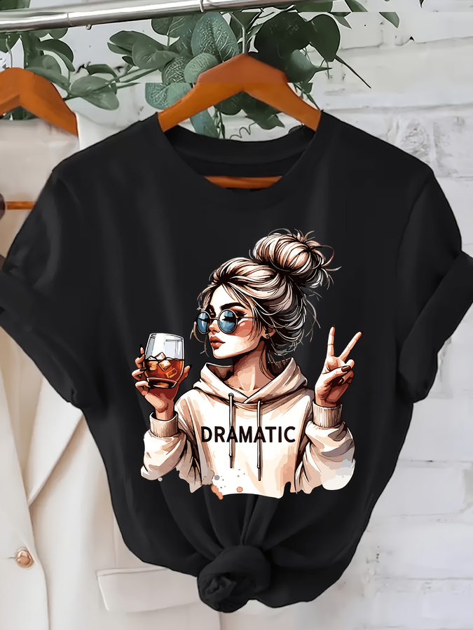 Women'S Fashion Trends 2026 Spring Summer - DRAMATIC 1pc 여성 패션 프린트 라운드