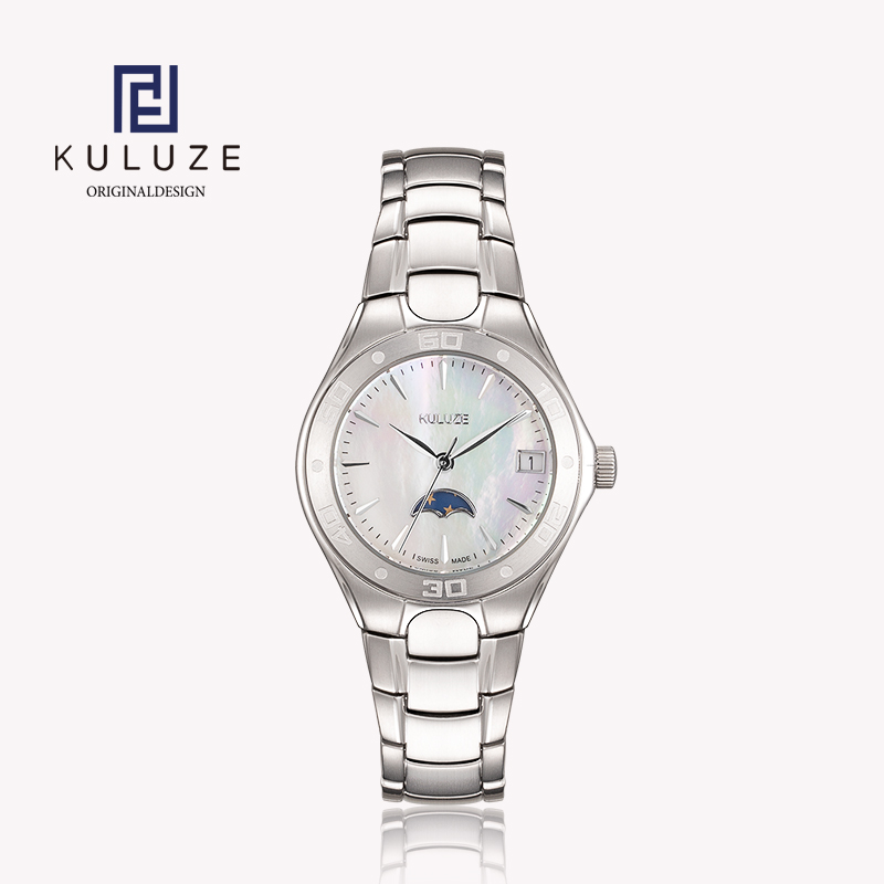 Women'S Fashion Digital Watch - KULUZE 여성용 티타늄 레이디 시계, 스위스