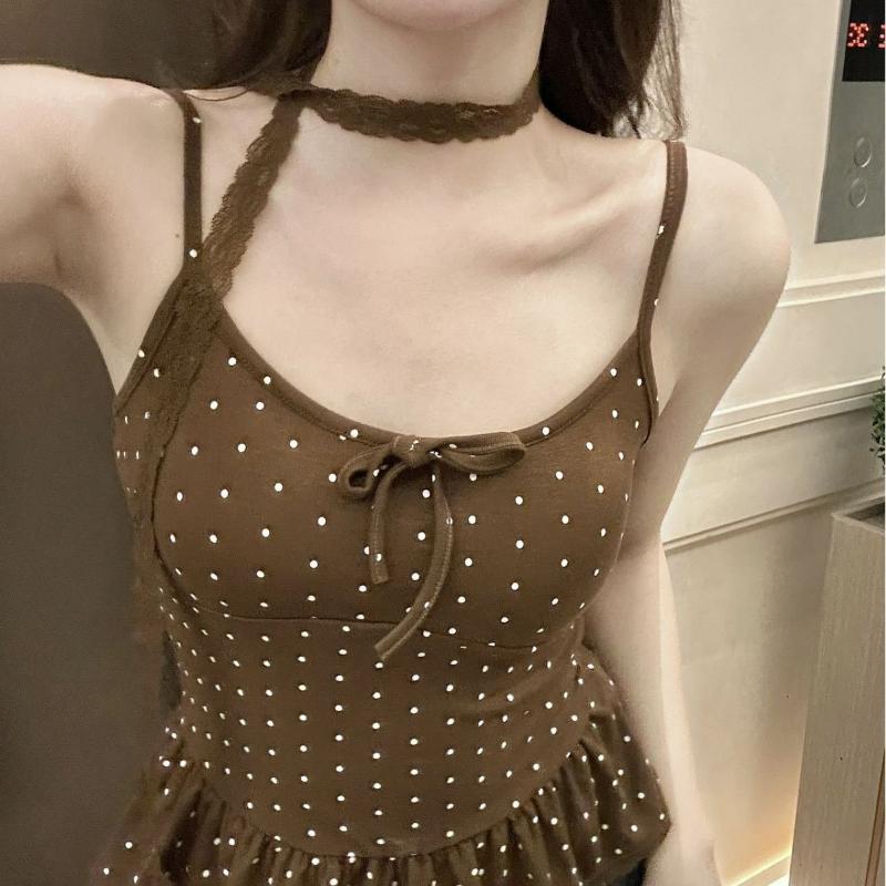 1Pc 여성 의류 여름 패션 캐주얼 폴카 도트 솔리드  - Women'S Young Fashion 리뷰 및 가격