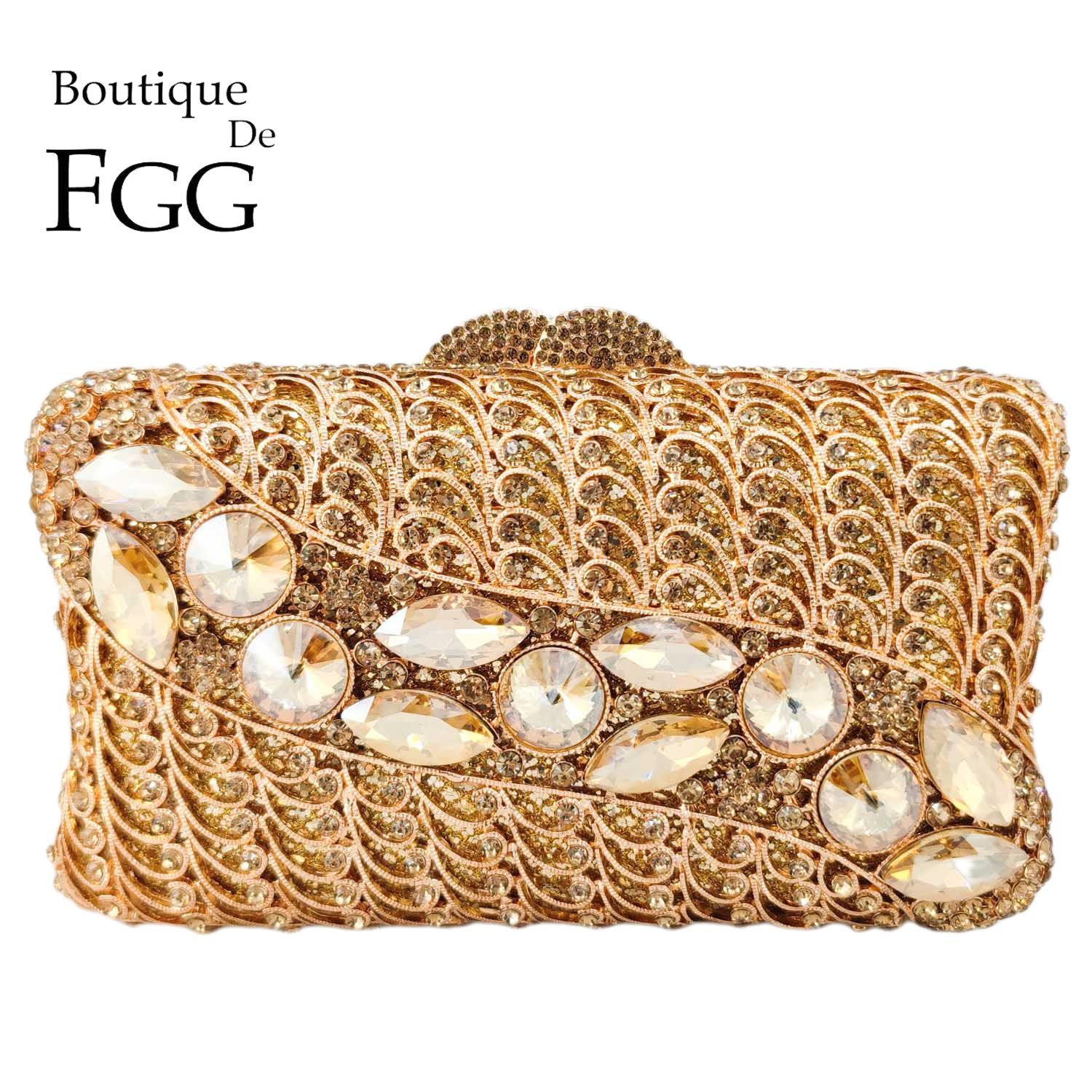 부티크 드 FGG 여성용 큰 보석 골드 이브닝 백 및  - Women'S Fashion Boutique 리뷰 및 가격