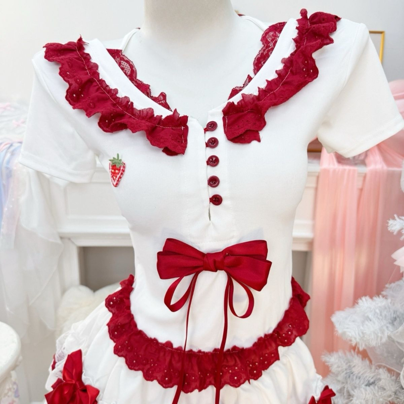 새로운 코케트 스위트 로리타 반팔 드레스 여성용 레이스 - Ruched Dress Mini 리뷰 및 가격