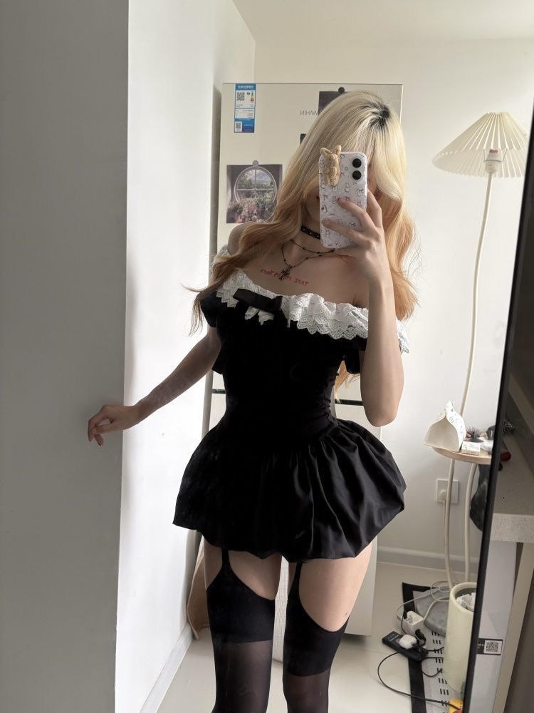 코케트 한국 섹시 오프숄더 레이스 트림 보우 슬림핏 투 - Ruched Dress Mini 리뷰 및 가격