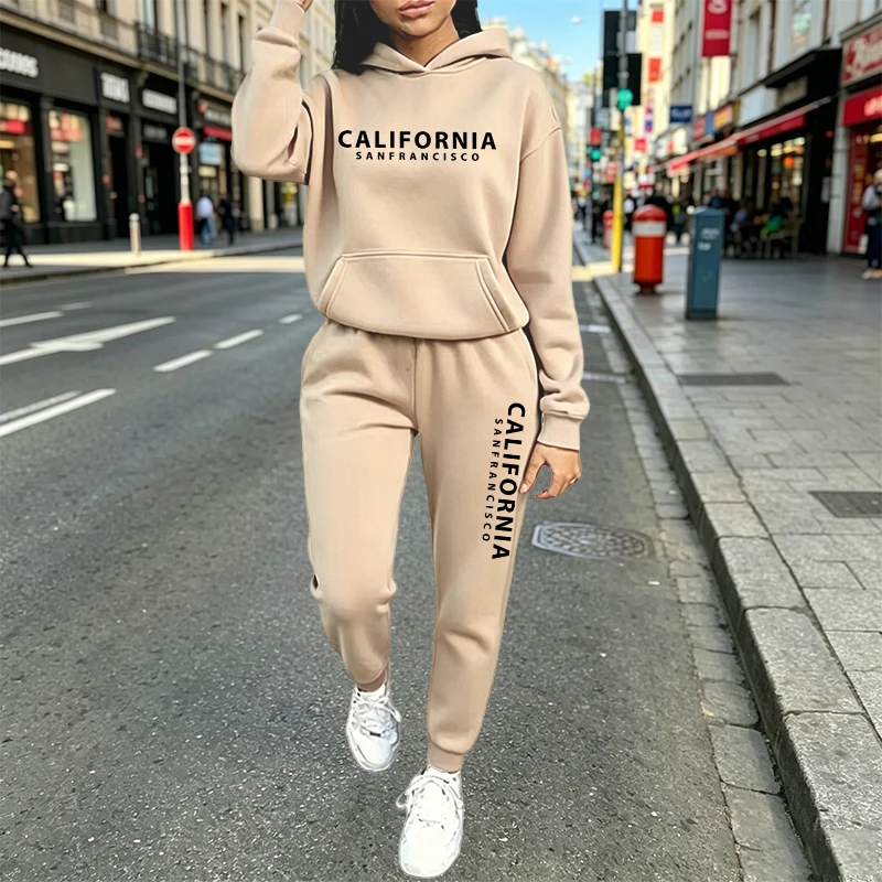도시적인 캐주얼 패션 후드 조거 수트 가을 겨울 의상  - Women'S Fashion Sweatshirts 리뷰 및 가격