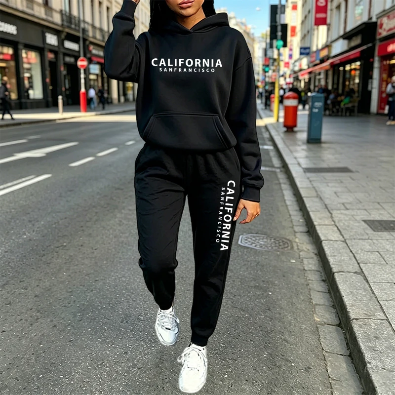 도시적인 캐주얼 패션 후드 조거 수트 가을 겨울 의상  - Women'S Fashion Sweatshirts 리뷰 및 가격