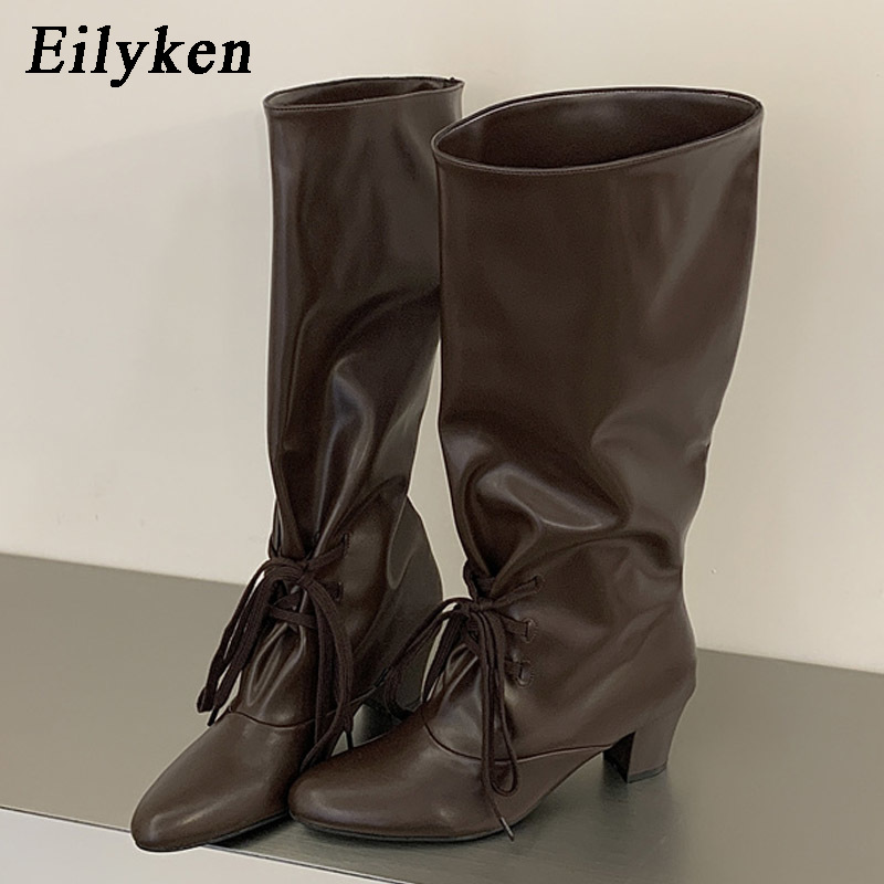 Eilyken 겨울 패션 레이스 업 여성 무릎 높이 모 - Winter Fashion Women Boots 리뷰 및 가격