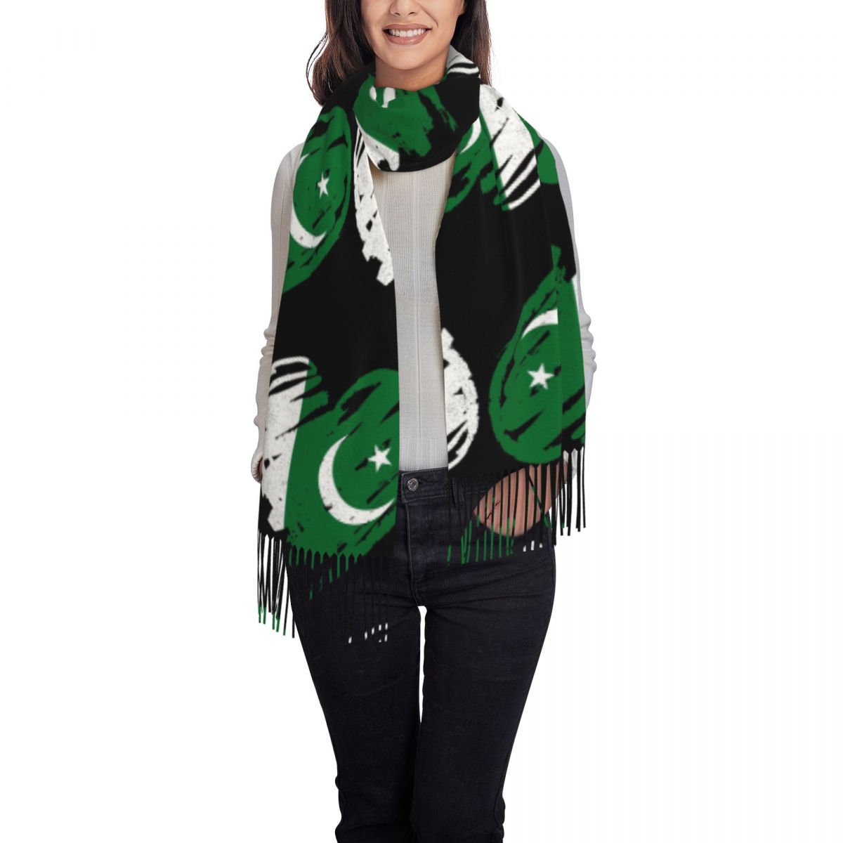파키스탄 국기 패턴 스카프, 여성용 부드럽고 따뜻한 숄 - Women Fashion Pakistan 리뷰 및 가격