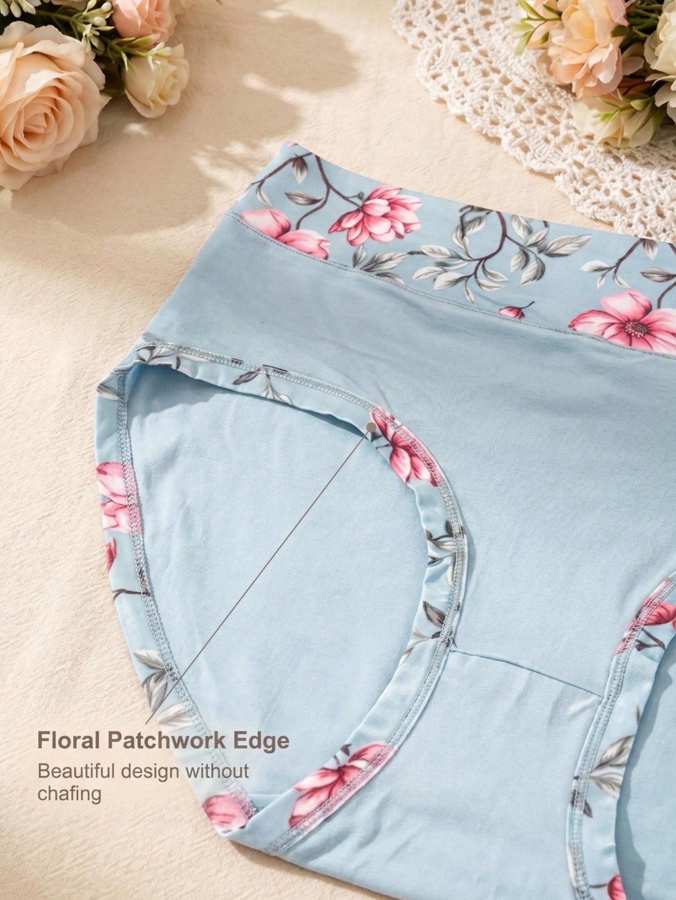 5PCS 플러스 사이즈 여성용 꽃무늬 팬티, 중간 허리 - Women'S Fashion Underwear 리뷰 및 가격