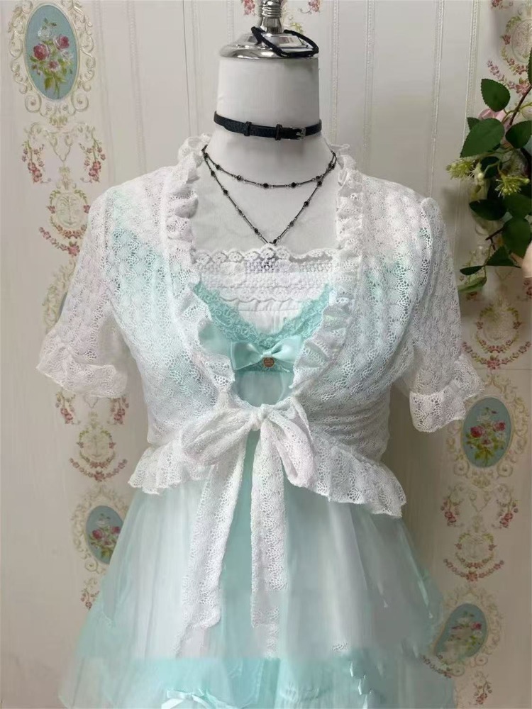일본 카와이 스윗 큐트 투피스 세트 여성 숏 레이스 탑 - Ruched Dress Mini 리뷰 및 가격