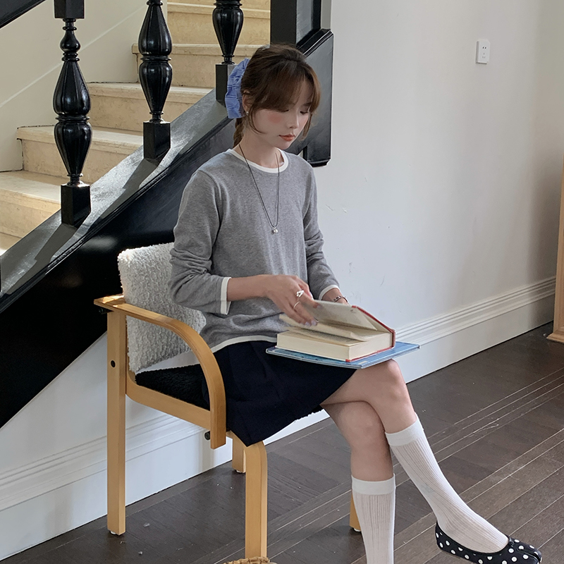 100% 면 여성용 O넥 컬러 블로킹 긴소매 셔츠 플러 - Women Fashion Styles 리뷰 및 가격