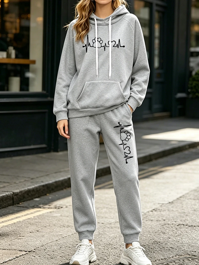 여성 패션 2피스 세트 가을 겨울 캐주얼 후드 스웨트셔 - Women'S Fashion Sweatshirts 리뷰 및 가격