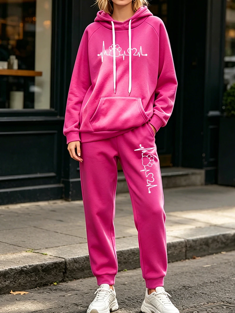 여성 패션 2피스 세트 가을 겨울 캐주얼 후드 스웨트셔 - Women'S Fashion Sweatshirts 리뷰 및 가격