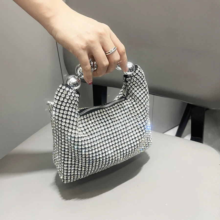 반짝이는 실버 라인스톤 클러치 백 여성용 럭셔리 디자인 - Women'S Fashion Boutique 리뷰 및 가격