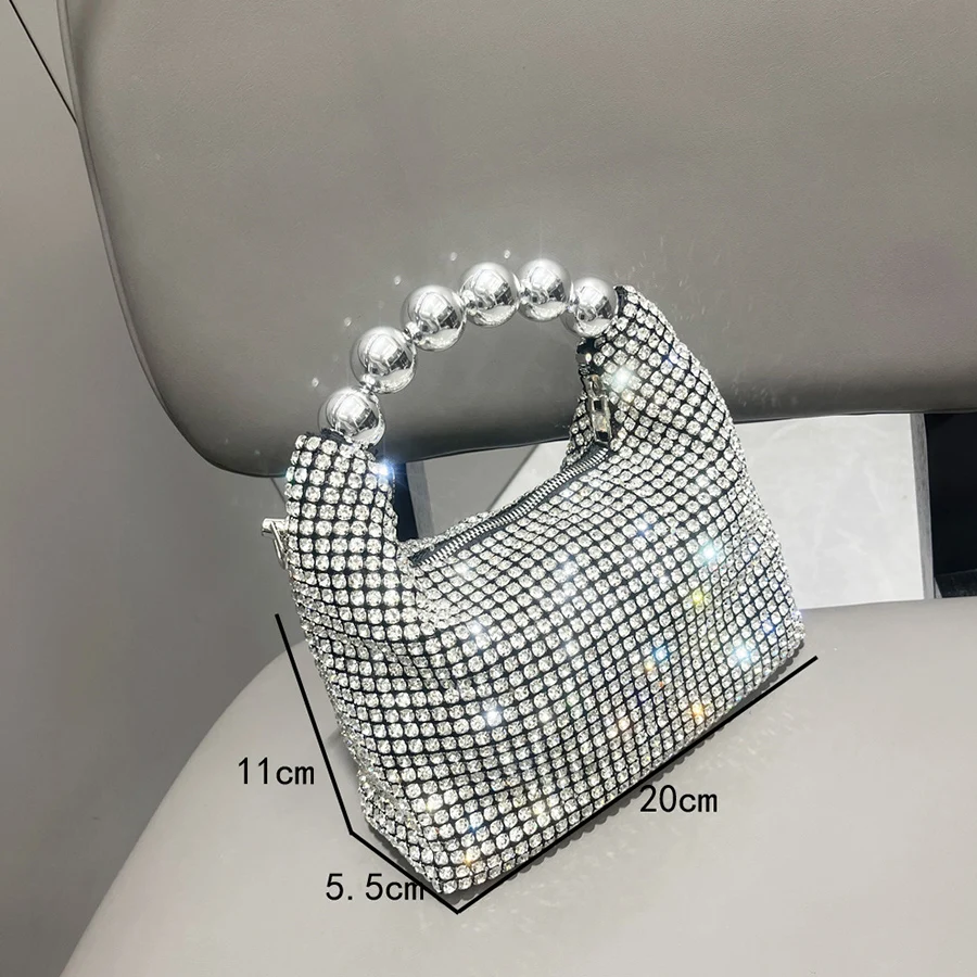 반짝이는 실버 라인스톤 클러치 백 여성용 럭셔리 디자인 - Women'S Fashion Boutique 리뷰 및 가격
