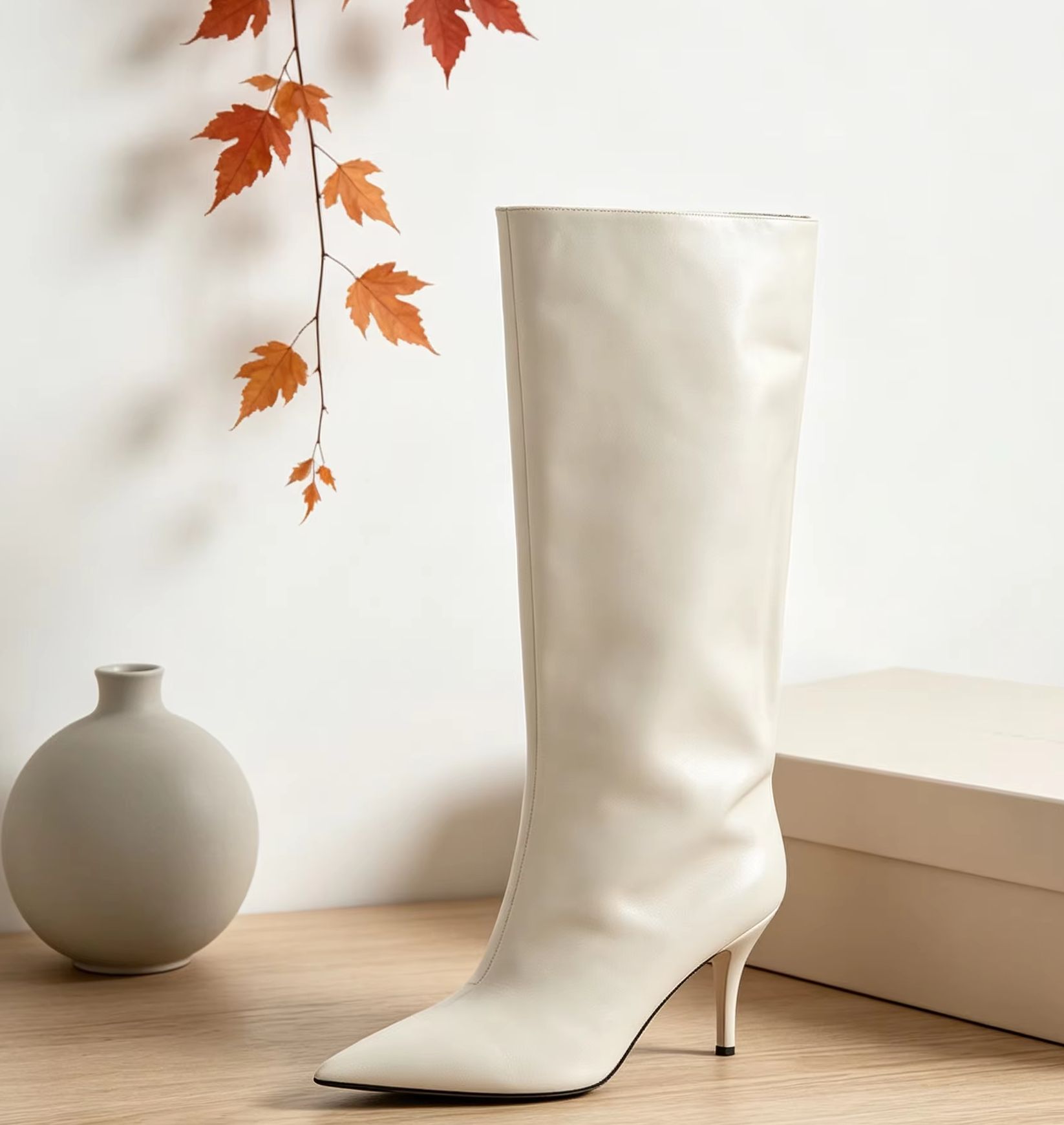 슬라우치 와이드 커프 니하이 부츠 포인티드 토 스틸레토 - Winter Fashion Women Boots 리뷰 및 가격