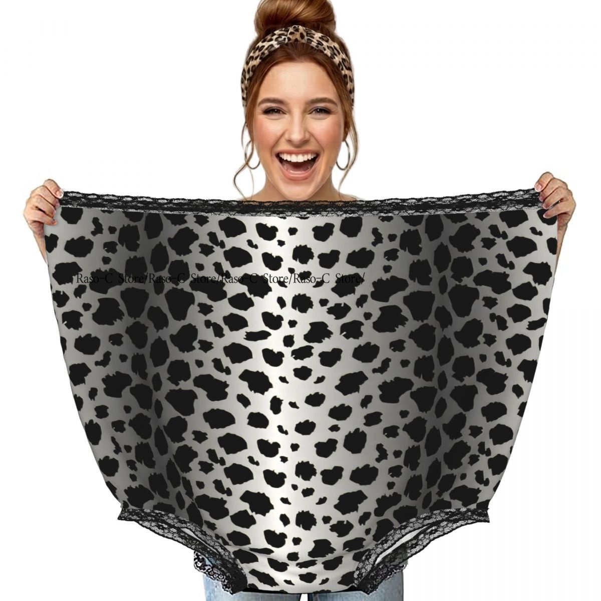 재미있는 개그 할머니 속옷 레오파드 패턴 흑백 패션 배 - Women'S Fashion Underwear 리뷰 및 가격