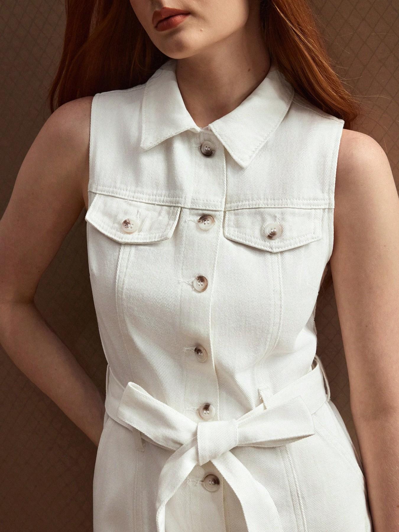 여름 드레스! 슬리브리스 허리 조절 데님 드레스, 시원 - Ruched Dress Mini 리뷰 및 가격