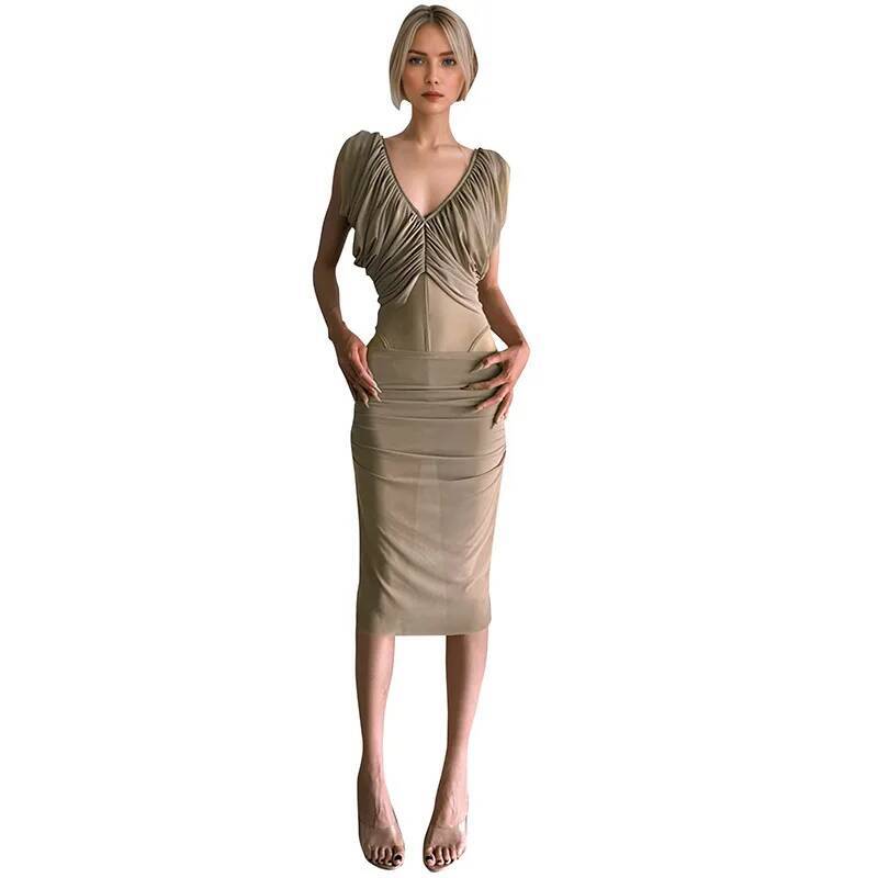 프렌치 시폰 드레스 여성 여름 슬림핏 허리 조임 주름  - Ruched Dress Mini 리뷰 및 가격