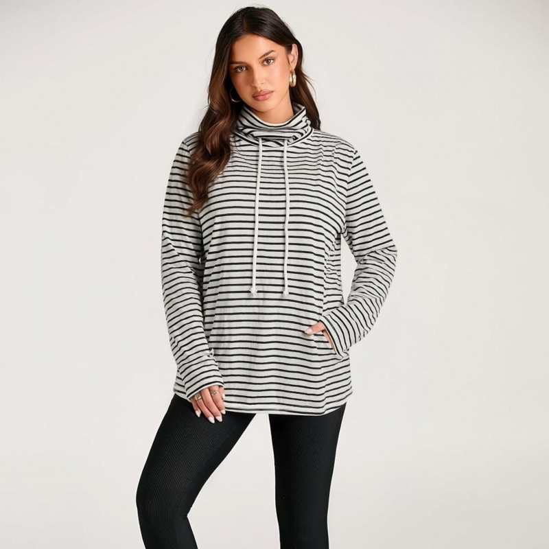 여성용 플러스 사이즈 패셔너블 캐주얼 스웨트셔츠 블랙  - Women'S Fashion Sweatshirts 리뷰 및 가격
